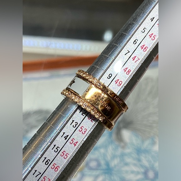 Christian Dior Code Ring Set Mint Green Crystals Bands Size M 52 US 6 - Picture 8 of 14